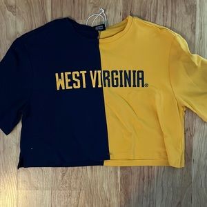 West Virginia half/half cropped t-shirt size M